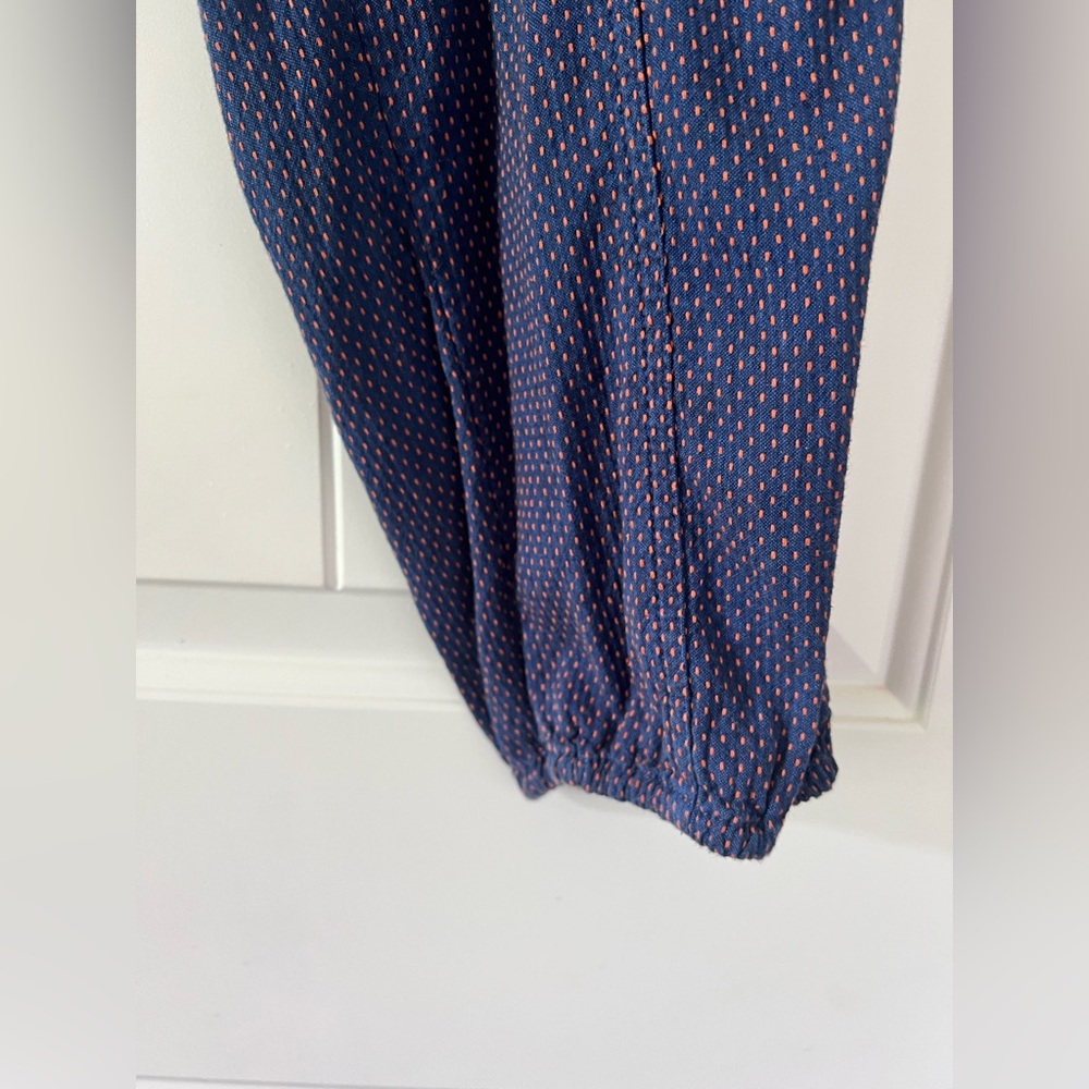 Anthropologie Medium Dylan Speckled Jogger Pant Navy Blue Orange High Rise Women - Picture 2 of 7